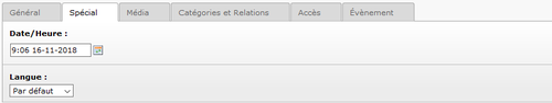 TYPO3 version 4.5 - Nouvel événement : onglet Spécial