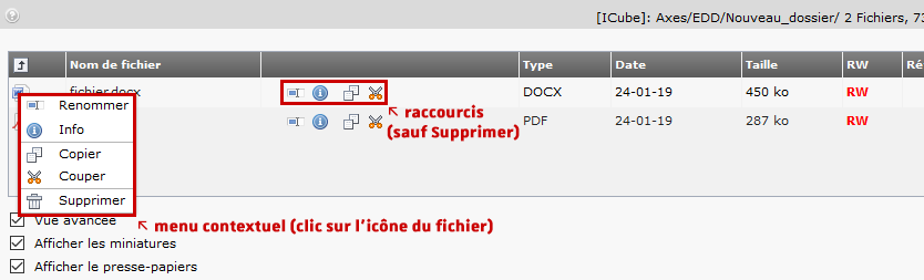 TYPO3 version 4.5 - Renommer, déplacer (couper) ou supprimer un fichier