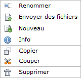 TYPO3 version 4.5 - Menu contextuel d'un dossier