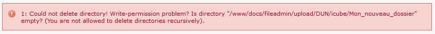 TYPO3 version 4.5 - Impossible de supprimer un dossier non vide !
